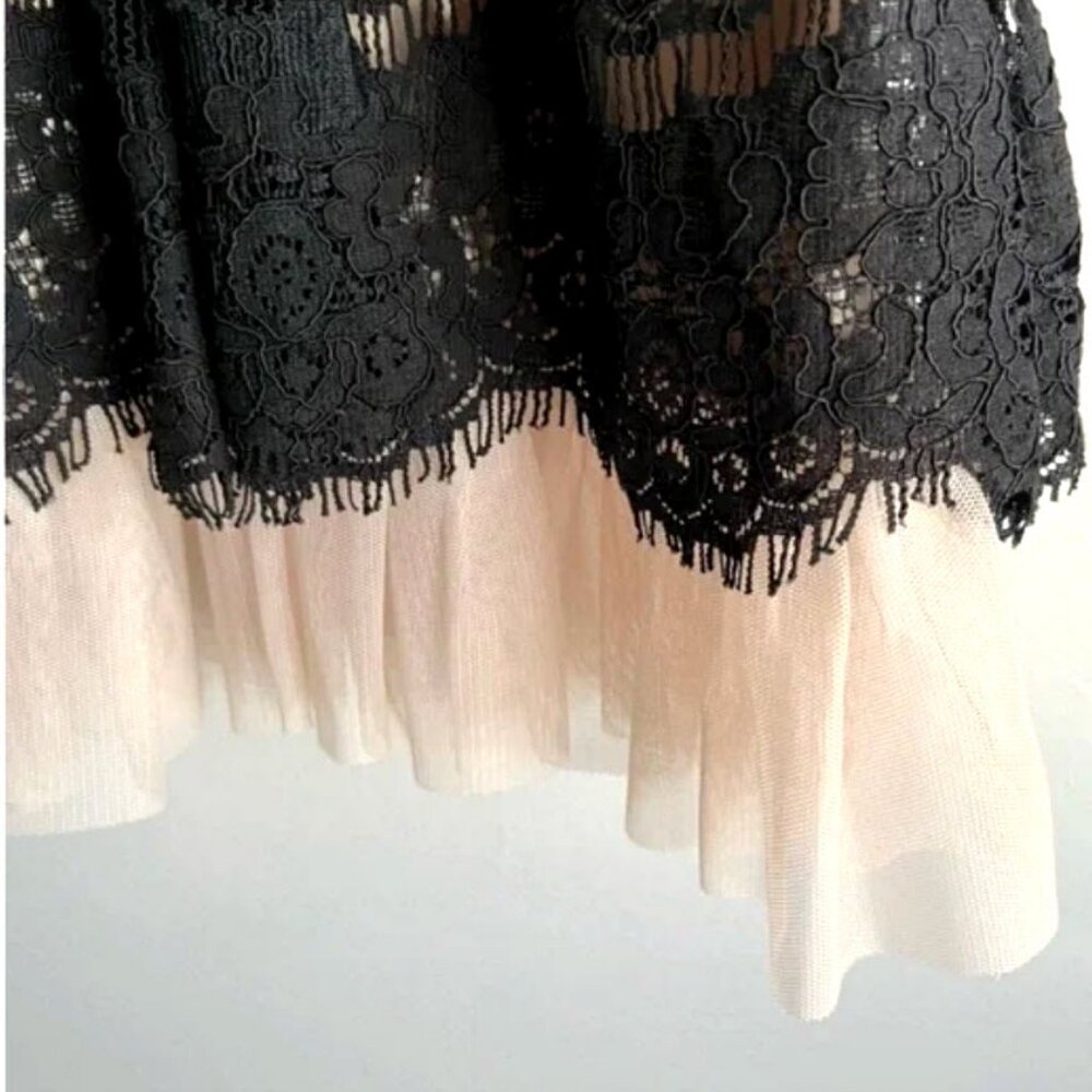 Three Pink Hearts Black Lace Overlay Dress - Picture 8 of 9